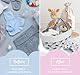 ilauke Wickeltisch Organizer & Baby Windelkorb – Tragbarer Windel Caddy mit Fächern, 39x25x18 cm, Wasserdichter Stoff & Filz, Grau-Weiß, Ideal für Wickelkommode und Babyparty Geschenk