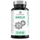 Enzimas Digestivas Veganas con Digezyme, Bromelina y extractos de Hinojo, Jengibre y Genciana - Digestiones pesadas, estreñimiento e hinchazón abdominal -Digestivo natural Sin aditivos - DIGELIT
