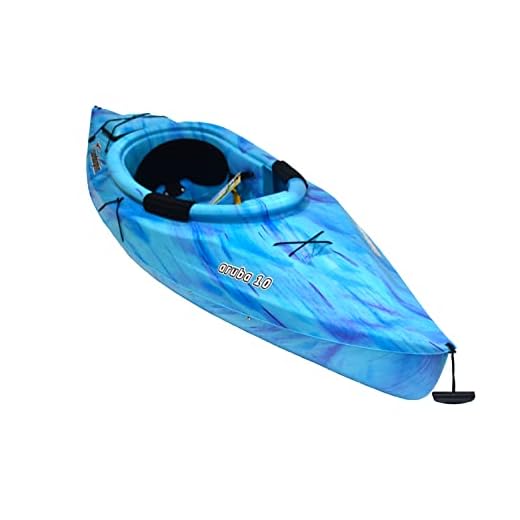 Sun Dolphin Aruba 10 SS Sit in Kayak, 1 Person Fishing Kayak for Adults, Lightweight Recreational Kayak 1 Paddle, Carries Weight Up to 250 lbs (Ocean Berry-10ft)