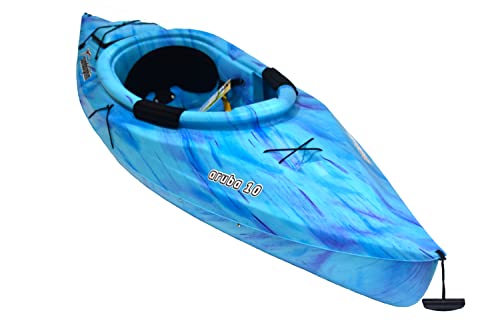 Sun Dolphin Aruba 10 SS Sit in Kayak, 1 Person Fishing Kayak for Adults, Lightweight Recreational Kayak 1 Paddle, Carries Weight Up to 250 lbs (Ocean Berry-10ft)