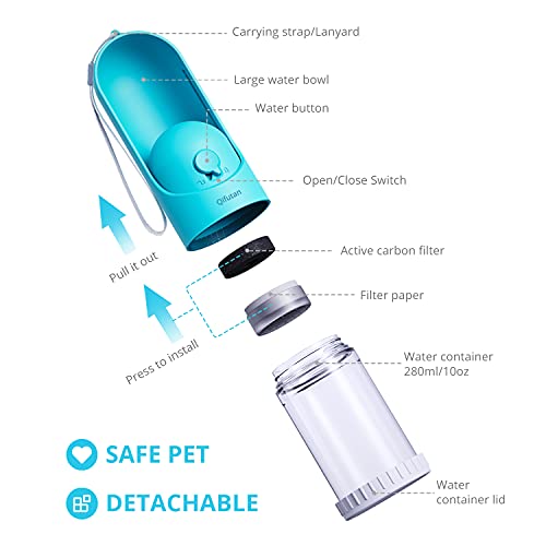 Qifutan Portable Water Bottle for Dogs - Leakproof Retractable Puppy Water Dispenser, Lightweight Pet Water Bottle Bowl… - Image 3