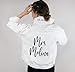 YANGCUSDOM Embroidered Bride Denim Jacket, Bride Jean Jacket, Future Mrs Jacket, Custom Personalized Pearl Denim Jacket, Wedding Gift, Bachelorette Party Anniversary (L, White)