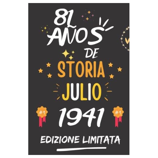 CUADERNO, 81 AÑOS DE HISTORIA JULIO 1941 EDICIÓN LIMITADA: Regalo de 81 cumpleaños para mujeres y hombres, ideas de 81 cumpleaños... un cumpleaños... ... regalo de 81 cumpleaños para él/ella.