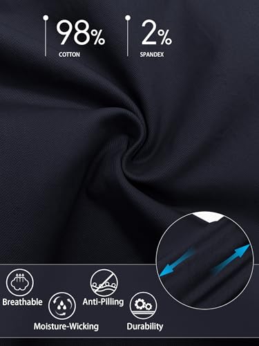 ALLABREVE Men's Chinos Casual Dress Pants Slim Fit Skinny Stretch Flat-Front Lightweight Comfort Slacks - Image 7