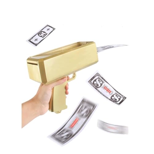 Prop Gold Money Shooter Gun That Look Real - Fake Money Gun,Fake Cash Gun That can Scatter Money Like rain, for Parties, Wedding.Christmas Gifts