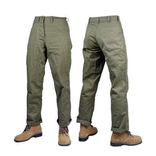 WW2 P41 Combat Pant Vintage Men HBT Cargo Pants WWII US P-41 Training Trousers Cotton Uniform