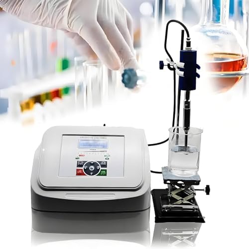 High-Speed Handheld Homogenizer & Emulsifier Mixer with Time Control, Power Adjustment, Pulse Mode - Ideal Disperser for Cell Disruption & Mixing Large Volumes