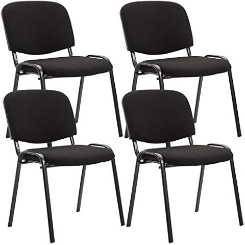 CLP Set de 4 Sillas de Reuniones Ken en Tela con Base de Metal Cover