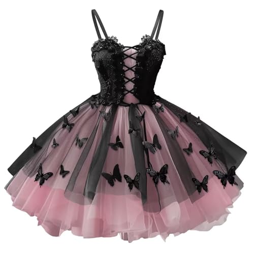 3D Butterfly Homecoming Dress Sparkly Tiered Tulle Lace Appliques Short Prom Dresses4