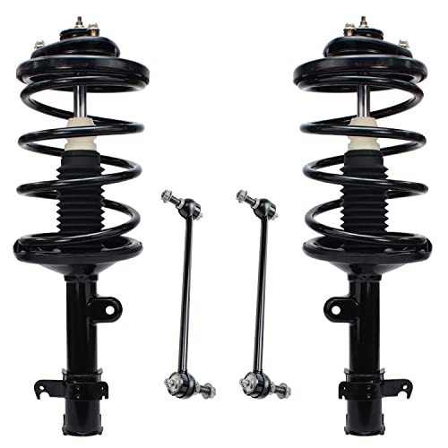 Detroit Axle - Front Struts Sway Bars for 1999-2004 Honda Odyssey Complete 2 Struts with Coil Spring 2 Front Sway Bar Links 2000 2001 2002 2003 Replacement Ready Struts Assembly