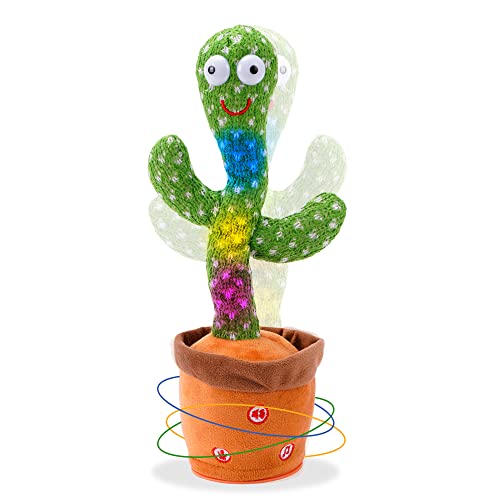 Image of Dancing Cactus Toy with Mimicking, Recording, Song Singing, Sounds, and Light Up LEDs for Kids, USB Rechargeable, Interactive Early Learning Toys for Boys and Girls