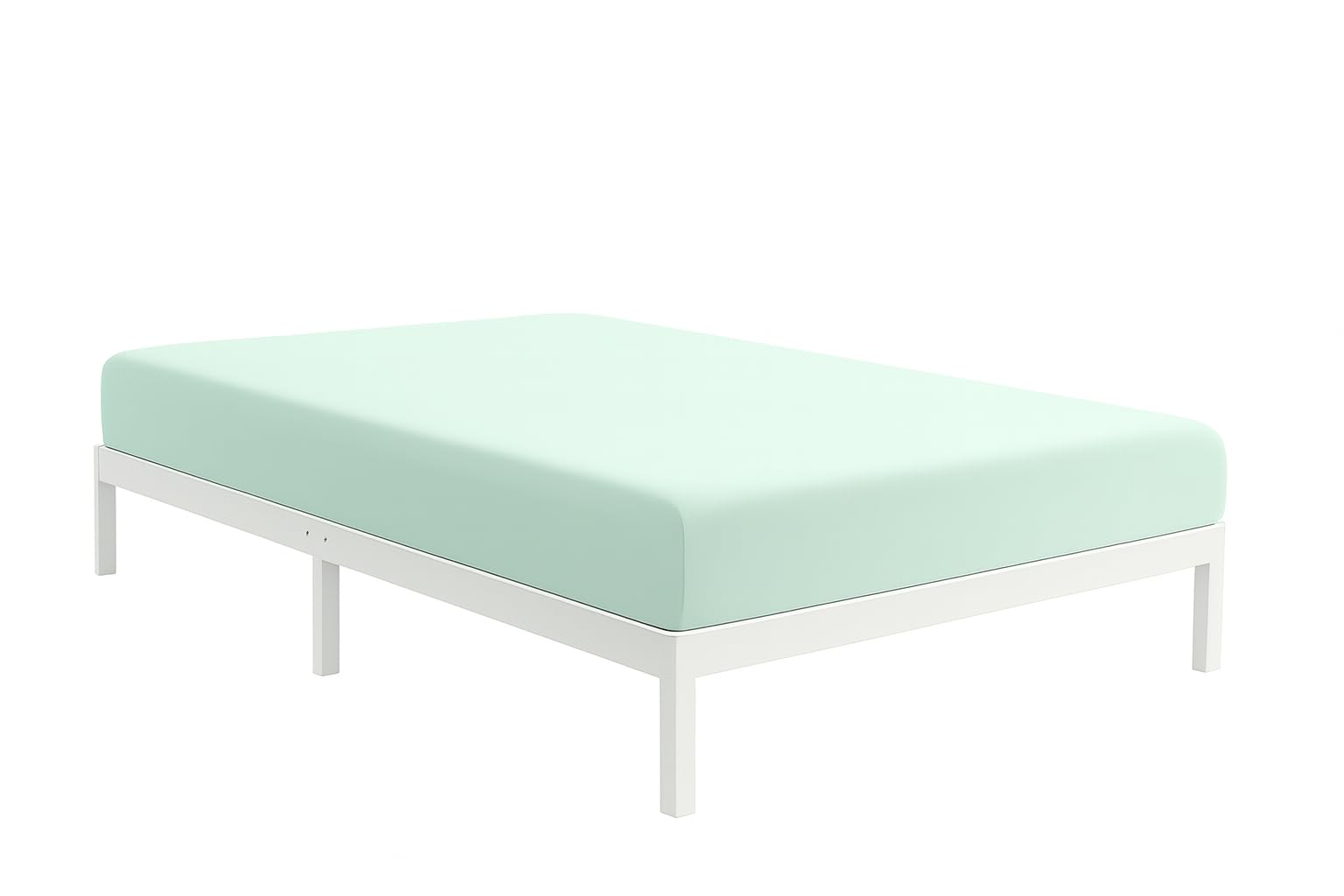 AIMANE Fitted Sheet Easy Care Wrinkle Resistant Double (137 ร 190 cm) Duck Egg Ultra Soft Luxury Microfiber