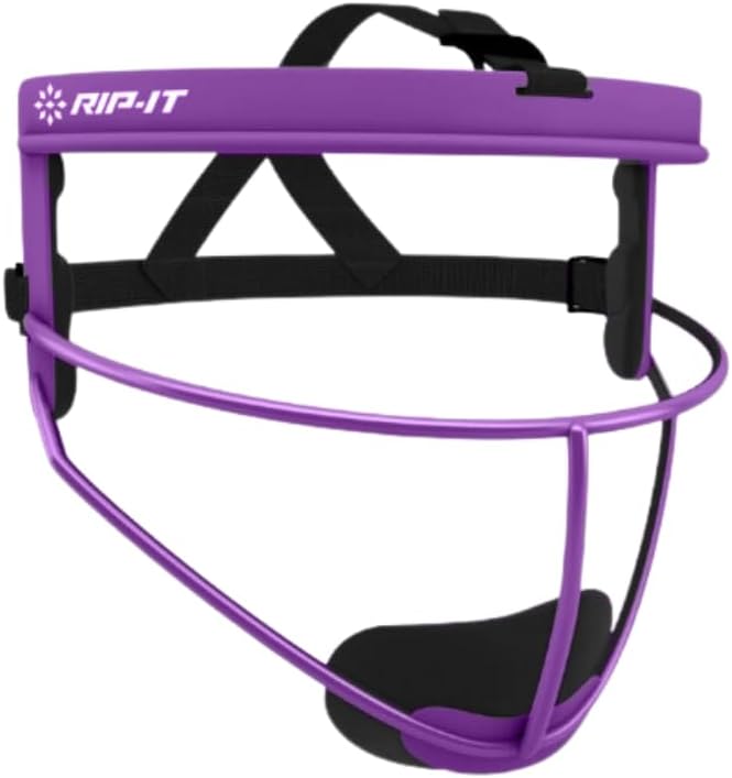RIP-IT Defense Pro Softball Face Mask | Lightweight, Protective Softball Face Shield with Ultra-Comfortable Moisture-Wicking Padding