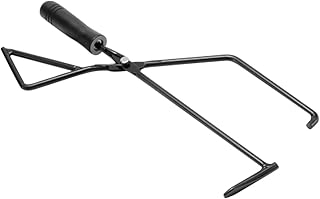 Yardenfun Pinça De Carvão Para Churrasco Pinça De Fogo Ferramenta De Mola Pegador De Toras Pinça De Carvão Para Churrasco Ao Ar Livre Lenha De Acampamento Tesoura Ferramentas De Grelha