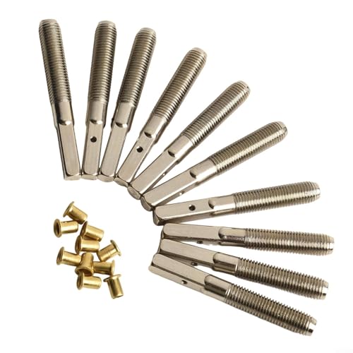 Juego de 10 clavos de aguja de arpa de lira y afinación de metal con herramienta de llave para mantenimiento de cuerdas (clavos de afinación)