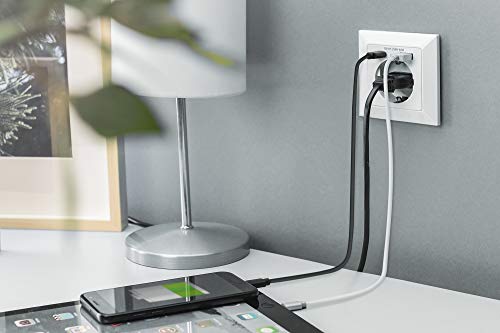 Prise encastrée avec chargeur USB double port type A et C pour boîte mince - 6