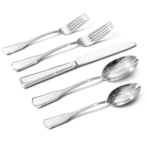 KINGSTONE 20-Piece Silverware Set, 18/10 Stainless Steel Flatware Set for 4, Tableware Cutlery Set, Utensil Sets for Home Restaurant, Mirror Finish, Dishwasher Safe