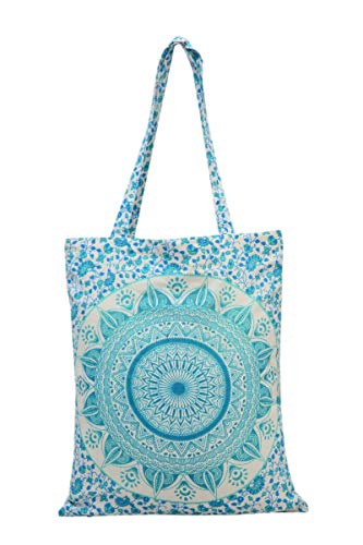 Trade Star Mandala Indian Shopping Bag, Bolsa de algodón Bohemio, Bolso Floral para Mujeres, Bolsa de Playa étnica, Bolsa de Hombro Multicolor Cover