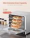 VEVOR Commercial Convection Oven, 66L/60Qt, Half-Size Conventional Oven Countertop, 1800W 4-Tier Toaster w/Front Glass Door, w/Trays Wire Racks Clip Gloves, 120V