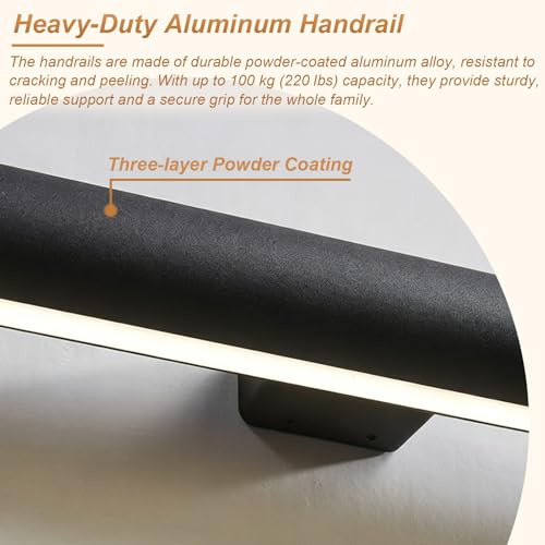 Main courante d'escalier lumineuse à détecteur de mouvement avec LED