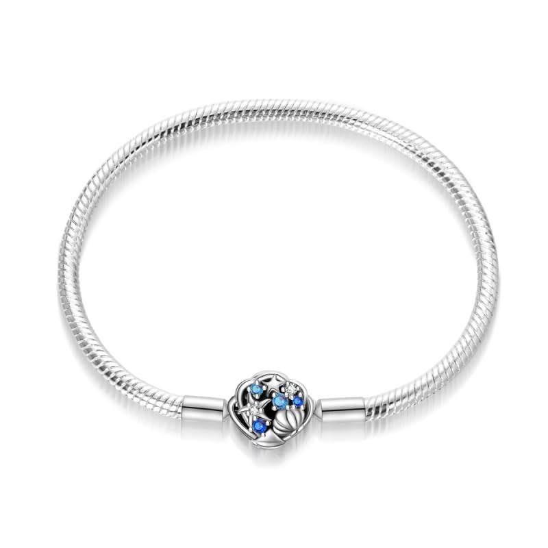 Bracelet breloques argent 925 maille serpent robuste éclat durable strass