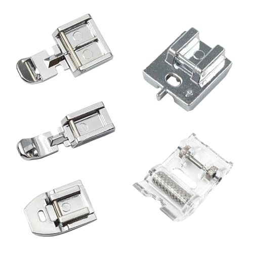 Juego de 5 prensatelas universales con cremallera de acero inoxidable, compatibles con máquinas de coser Singer, Carina, Janome y Fast Allen, accesorios multifunción para máquinas de coser
