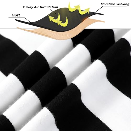 Camiseta de Rayas de Manga Larga Entallada Hombre,Cuello Redondo, Manga Larga, Long Sleeve Camiseta para Hombre t Shirt