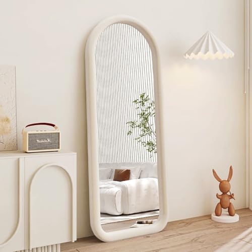 TechPeak 全身鏡 姿見鏡 折りたたみ 壁掛け両用 等身大鏡 オシャレ姿鏡 飛散防止加工 家庭用 業務用 洗面所 化粧 浴室 お風呂 玄関 150x40cm (ベージュ)