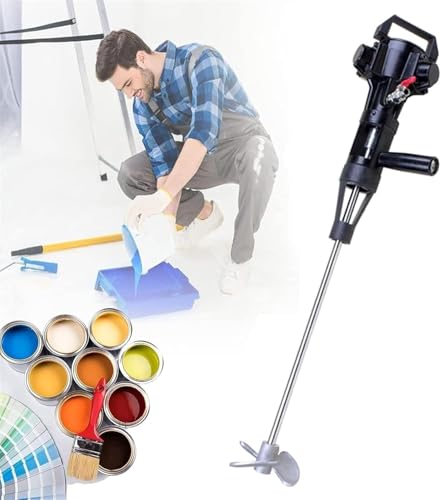 Power Mixer Pneumatic Agitator Clamp-On Drum Agitator Industrial-Grade Pneumatic Shaker Paint Stirring Tool，Pneumatic Paint Mixer 5 Gallon/20L, Adjustable Speed Air Stirrer for Paint Coating