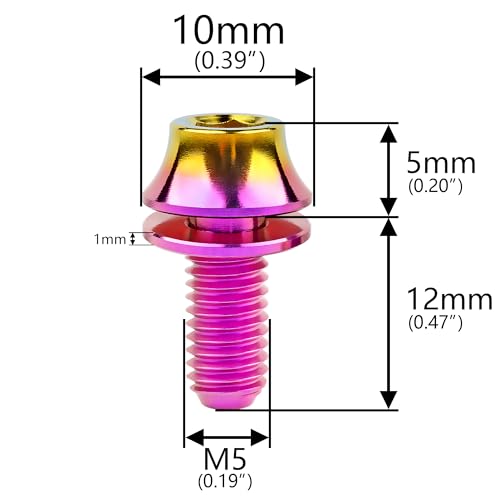 Image of Titanium M5x12mm with Washer Bicycle Water Bottle Cage Bolt 4 Pack