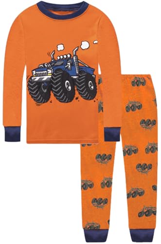 Image of Little bety Cotton 4 Piece Pajamas Boys Long Sleeve Sets Toddler Boys Pjs Kids Sleepwear Sets