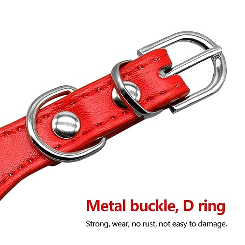 Hundehalsband mit Nieten, PU-Leder, Pitbull-Nieten, verstellbares Halsband (schwarz, 27–32 cm)