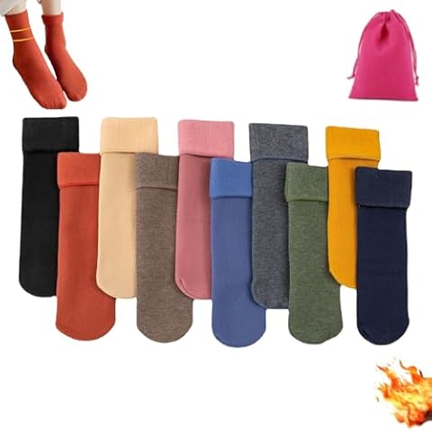 IVIMIHA Fleececozy - Ultra Soft Velvet Slim Thermal Socks, Manlira Socks for Women, Manlira Fleece Socks Women (US, Numeric, 6, 11.5, 10set-Mix) Cover