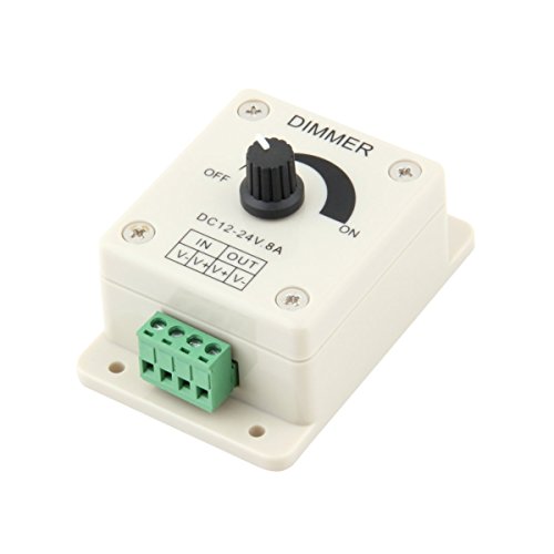 Preisvergleich Produktbild Greatangle DC 12V 8A LED-Lichtschutz-Streifendimmer Einstellbarer Helligkeitsregler Für LED-Lichtleisten-Lampenzubehör weiß