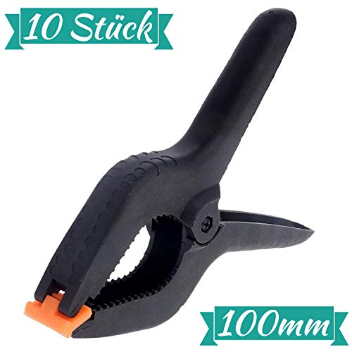 10 Klemmzwingen Federzwingen 100mm | Extra Stark - Bewegliche Spannbacken | Universell