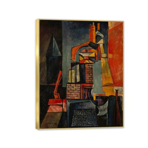 Cadre dore avec tableau de decoration murale salon 80x60cm idée cadeau