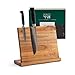 DOLCE MARE Portacoltelli magnetico con magnete extra forte - Tavola portacoltelli XXL per coltelli da cucina o posate - Portacoltelli in legno di acacia senza coltelli - Portacoltelli di design