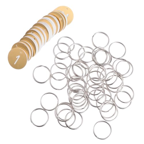 NUOLUX ����ԍ��t���v���X�`�b�N���ی^�i���o�[�^�O50���Z�b�g �L�[�����O�ʔ� �� ���b�J�[�����p �ו��^�O ���s�A�N�Z�T���[�p