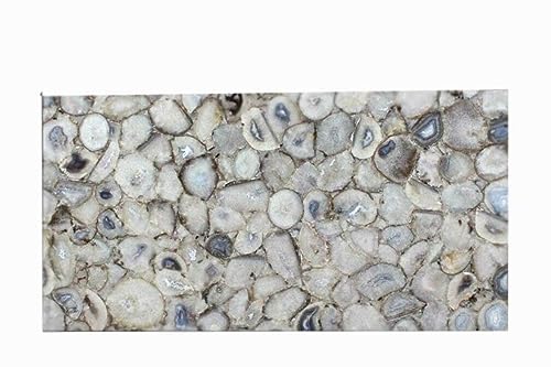 Table basse rectangulaire agate blanche 30x45 cm de salon - 3