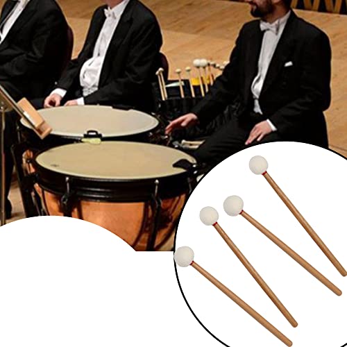 Bstiny Percusión Baquetas con Cabeza de Fieltro Suave, Diámetro 35MM, Color Madera, Set de 2 miniatura 5