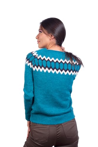 Image of Island Alpaca Sweater for Women - Nordic Pattern Pullover