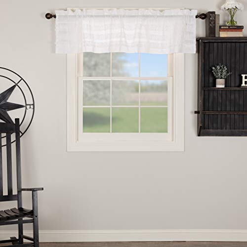 VHC-Brands-Farmhouse-16×72-Valance-White-Rod-Pocket-Kitchen-Window-Curtains VHC Brands Farmhouse 16×72 Valance White Rod Pocket Kitchen Window Curtains