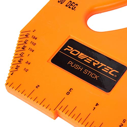 Powertec 71575 Push Block For Router Table Saw W/Blade Angle & Depth Gauge, Square Center Finder, Hook Rule #TOP2