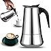 Caffettiera italiana da 12 tazze a induzione, Caffettiera in acciaio inox, Compatibile con qualsiasi tipo di cucina (12 tazze)