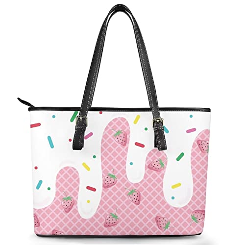 Sac bandoulière pour femme au motif imprimé crème glacée fraise