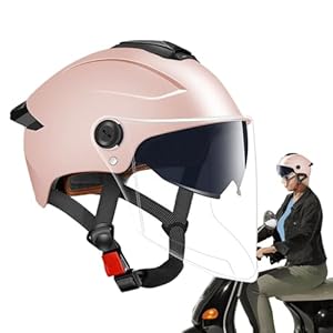 Helm Voor Motorfiets | Half Gezicht Bromfiets Helm | Hoofddeksel Met Dubbel Vizier Voor Straatrace Motocross Scooter Sportfiets Buitensport Rijden