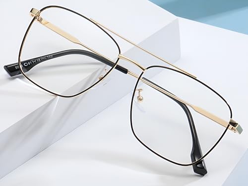 Image of Roshfort Men and Women Wonder Metal Full Rim Square Shape Eyeglasses Anti Reflective Eyewear Spectacles Frame