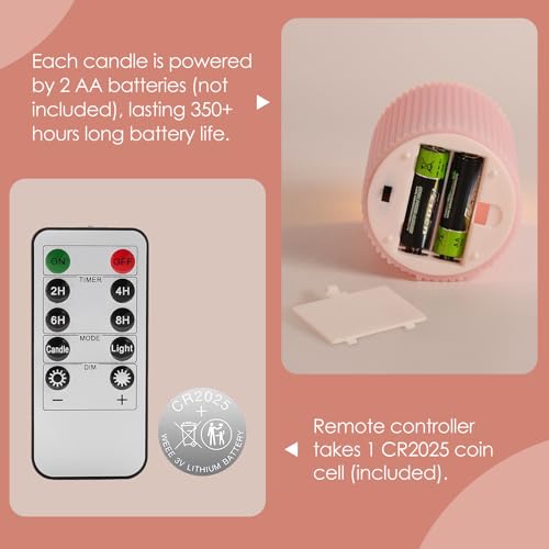 Velas LED de cera de batería de 3 4 5 6 pulgadas con mando a distancia 3