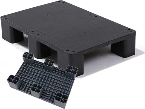 Sivro 樹脂パレット プラスチックパレット スキットパレット下敷き土台, 軽量 倉庫 ストレージ ラック、 安全性 安定 滑り止め 強力な耐荷重、安全保管滑り止めパッド、保管室、ガレージ、倉庫用の商品保管ラック防湿パッド (ブラック)