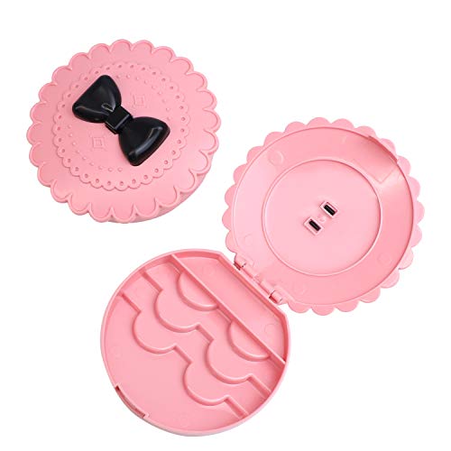 Azure Zone, 2 Pcs Acrylic Bow Eyelashes Case False Eye Lashes Case Storage for Travel Women and Girls